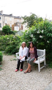 Jane and Cassandra enjoying the Garden!