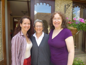 Maria Grace, Susan Mason-Milks and Abigail Reynolds at St. Mary's Hall